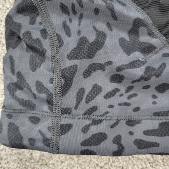 Lululemon In A Flash Bra II Womens 2 Deep Coal Animal Swirl Cheetah Crossback - Picture 2 of 12